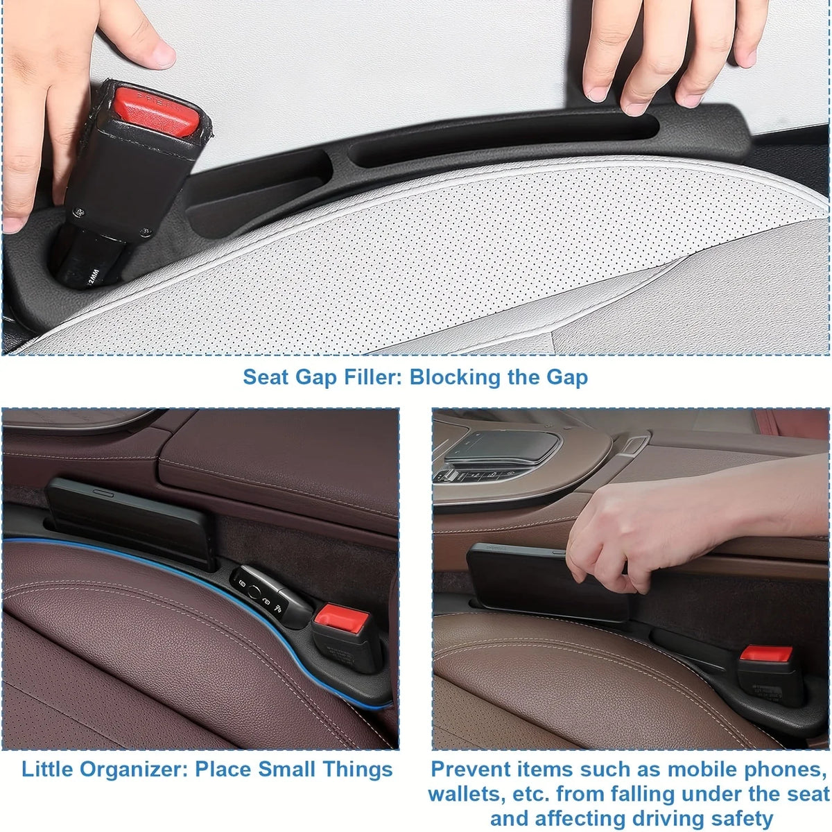 2-Pack Car Seat Gap Filler & Organizer